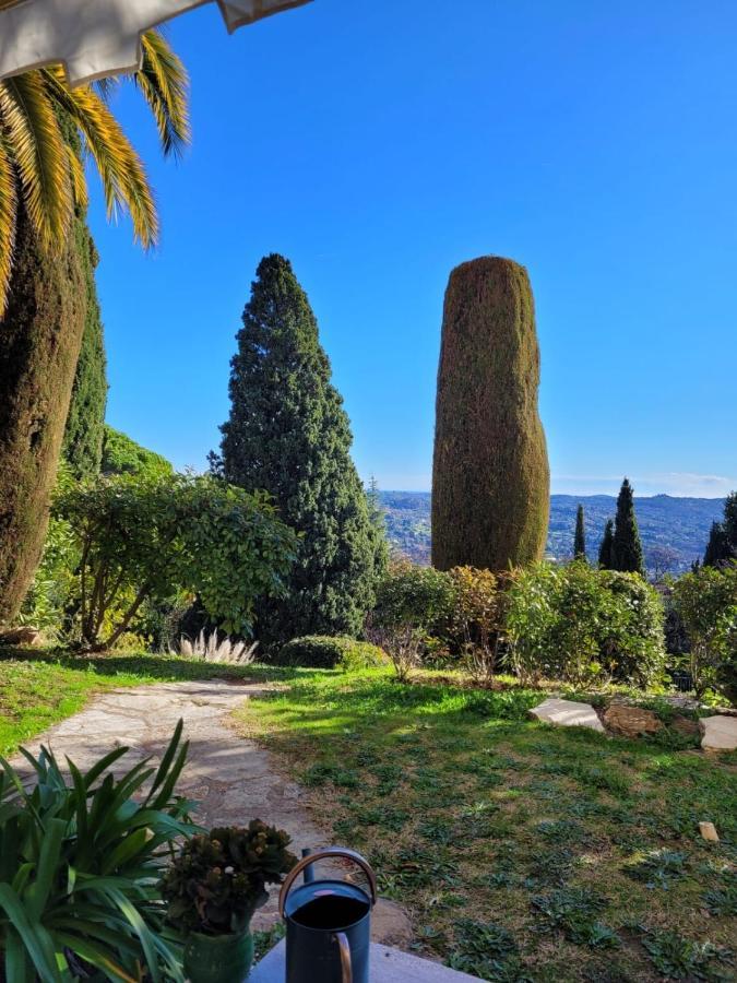 Clim Jardin Et Parking Prive -Piscine Tennis Et Park Vue Mer Grasse Kültér fotó